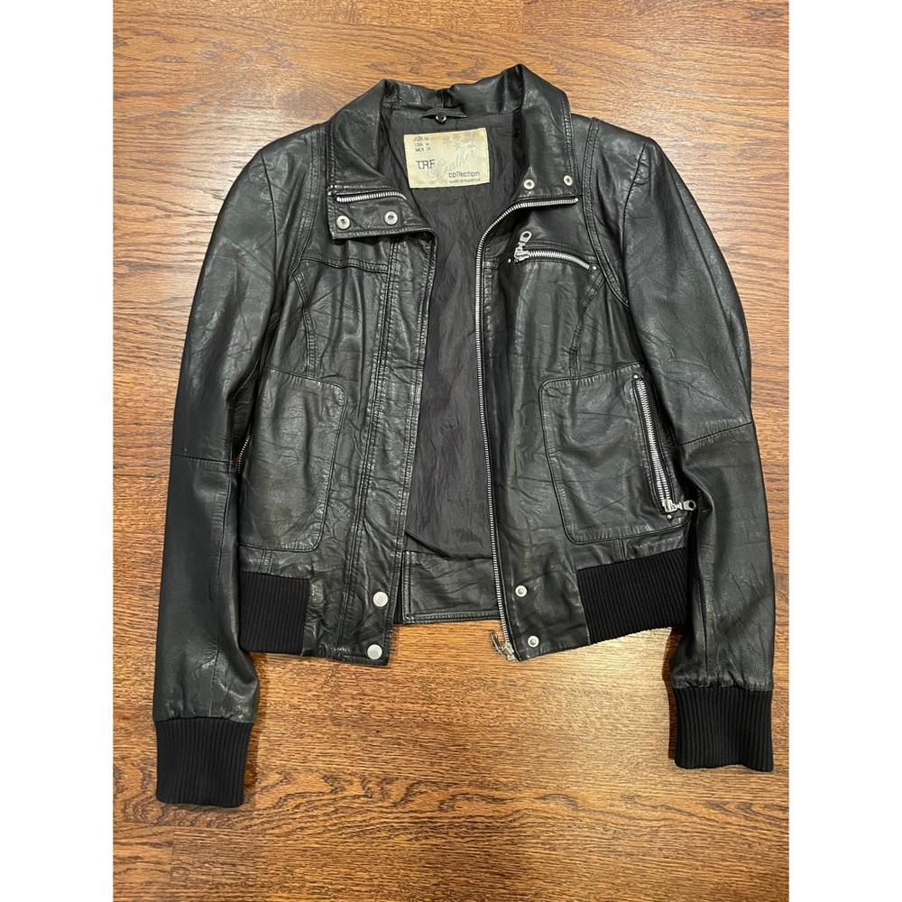 Zara Black 100% Leather Jacket